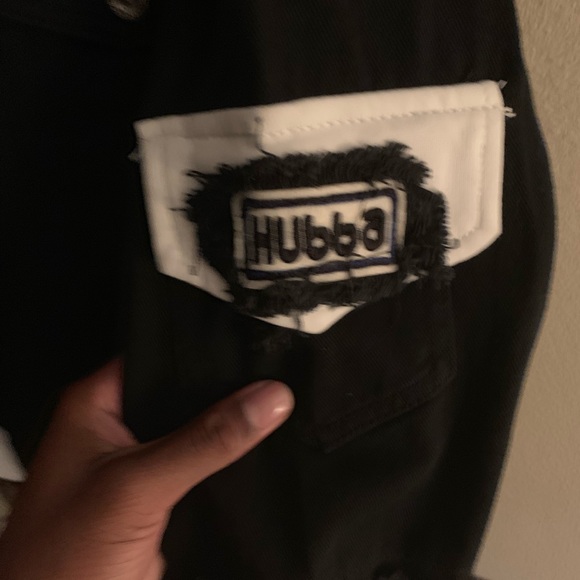 casual faux pocket ripped letter hoodie - Picture 4 of 4